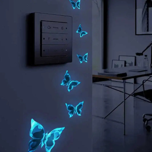 Blue Luminous Butterfly Switch Stickers